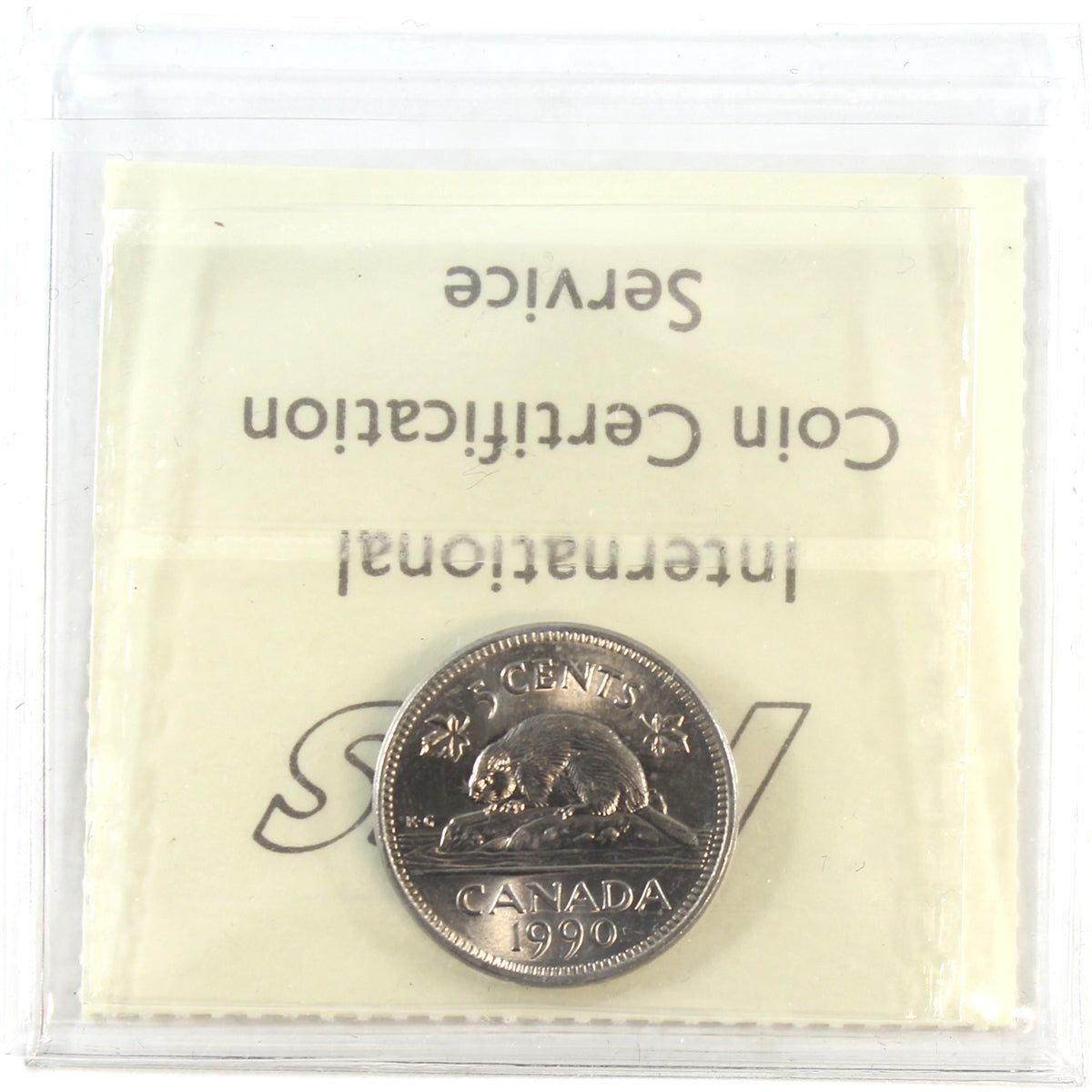 1990 Bare Belly Canada 5-cents ICCS Certified MS65