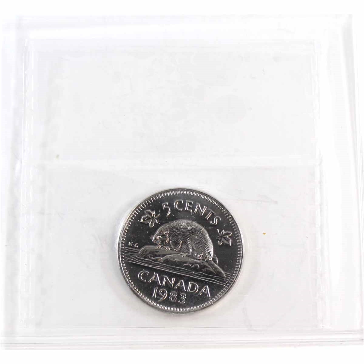 1983 Canada 5-cents ICCS Certified MS67 Numismaric BU