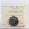 1986 Canada 5-cents ICCS Certified MS67 Numismatic BU