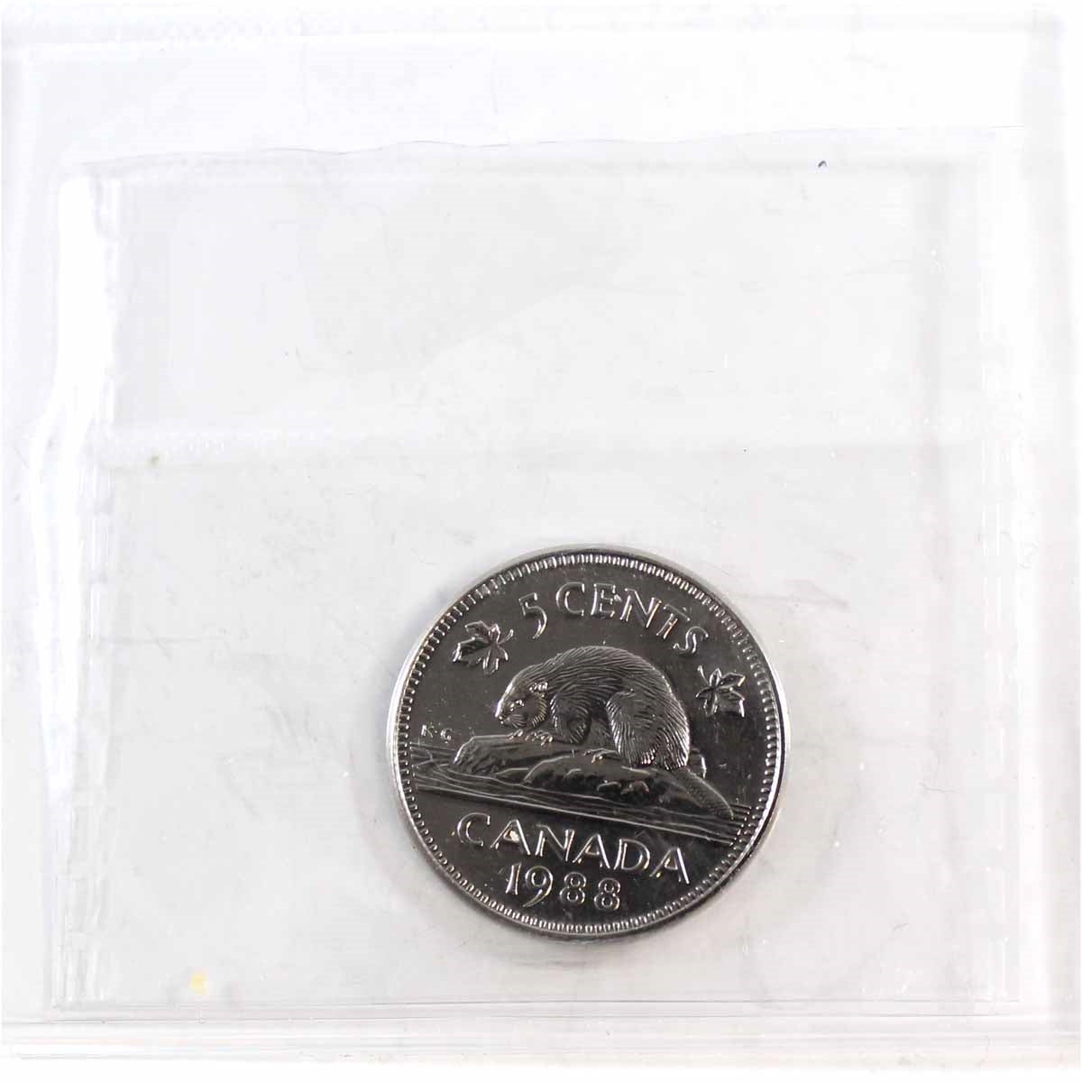 1988 Canada 5-cents ICCS Certified MS67 Numismatic BU