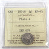 1874H Plain 4 Canada 5-cents ICCS Certified EF45