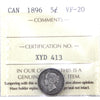 1896 Canada 5-cents ICCS Certified VF20