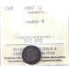 1897 Slender 8 Canada 5-cents ICCS Certified VF20