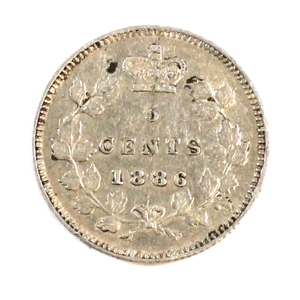 1886 Large 6 Canada 5-cents VF-EF (VF30) $