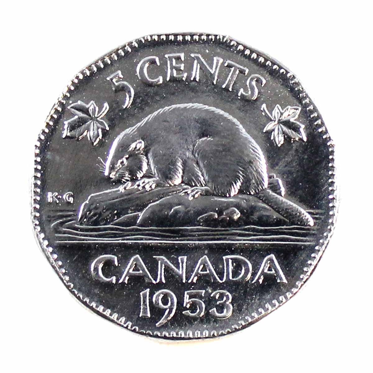 1953 NSS Canada 5-cents Choice Brilliant Uncirculated Cameo (MS63)