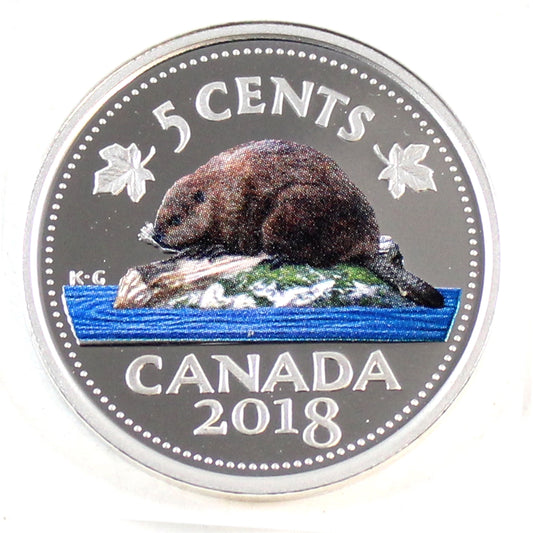 2018 Canada 5-cents Coloured Silver Proof (No Tax)