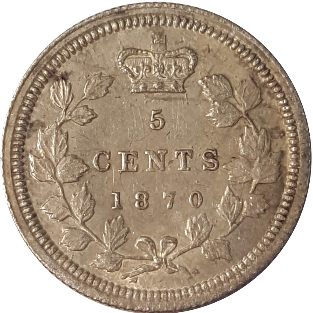 1870 Wide Rim Canada 5-cents EF-AU (EF45) $