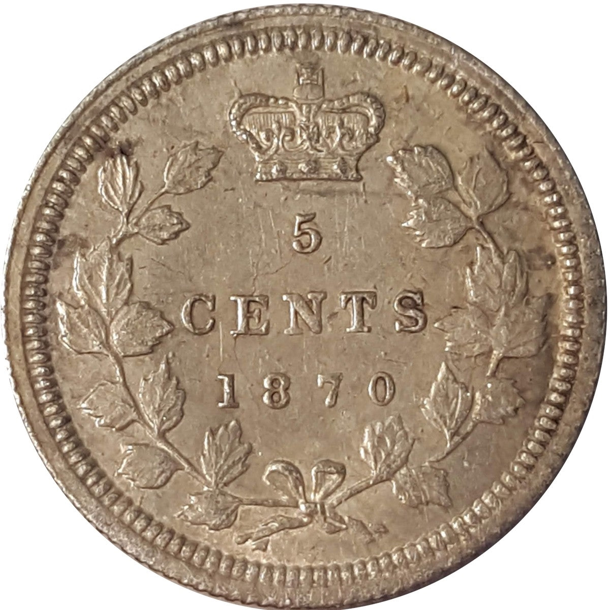 1870 Wide Rim Canada 5-cents EF-AU (EF45) $