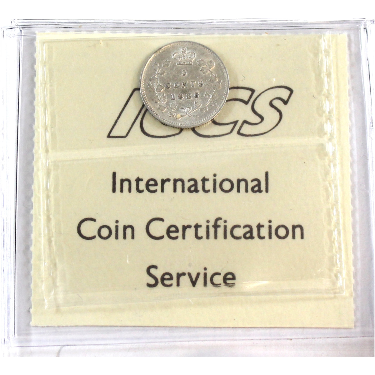 1886 Small 6 Canada 5-cents ICCS Certified AU50