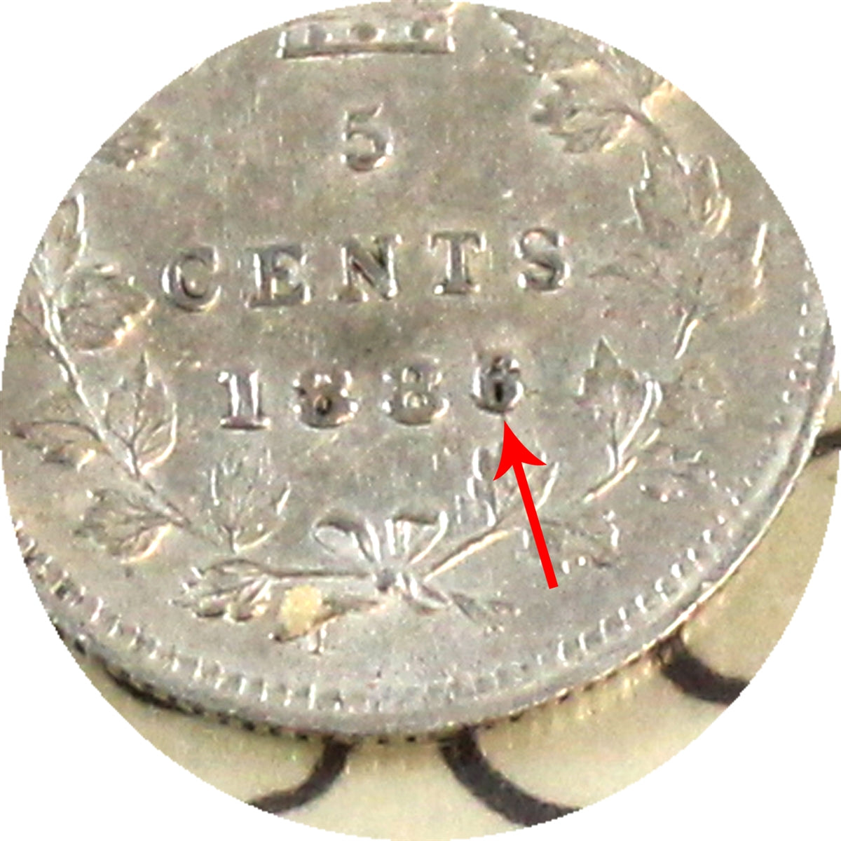 1886 Small 6 Canada 5-cents ICCS Certified AU50