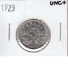 1923 Canada 5-cents UNC+ (MS-62) $