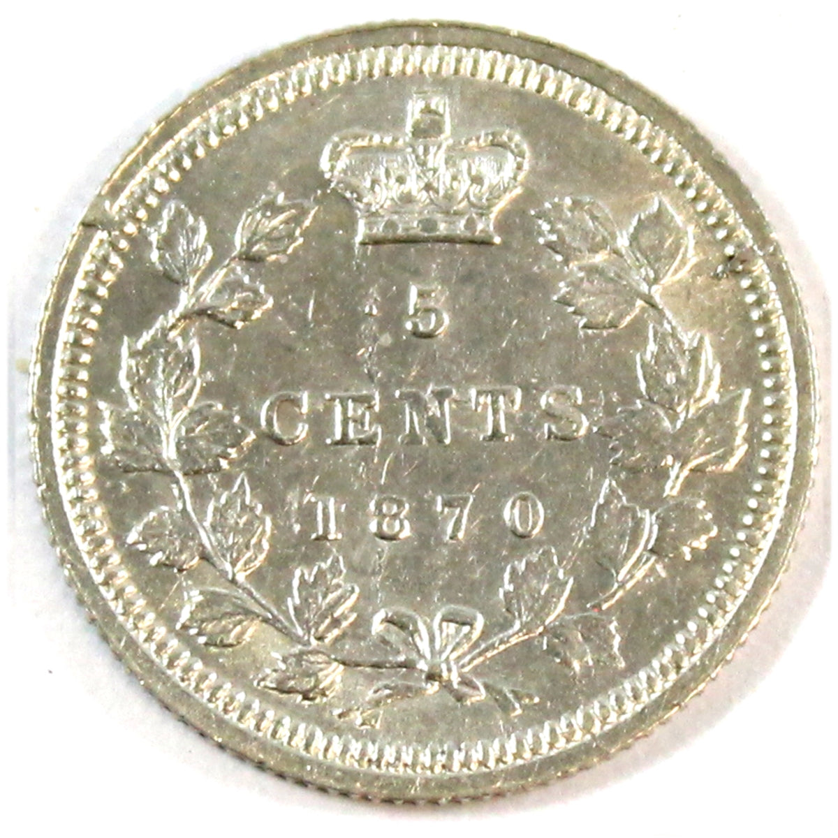 1870 Wide Rim Canada 5-cents AU-UNC (AU55) $