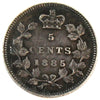 1885 Small 5 Canada 5-cents Extra Fine (EF40) $