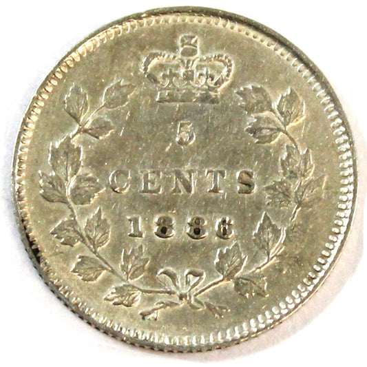 1886 Large 6 Canada 5-cents EF-AU (EF45) $