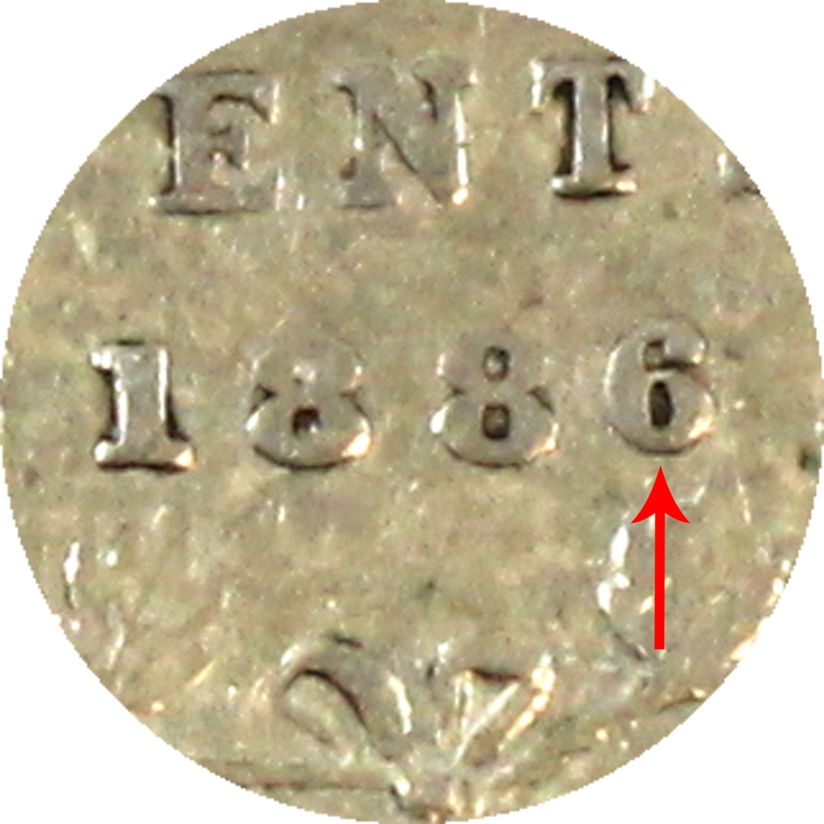 1886 Large 6 Canada 5-cents Extra Fine (EF40) $