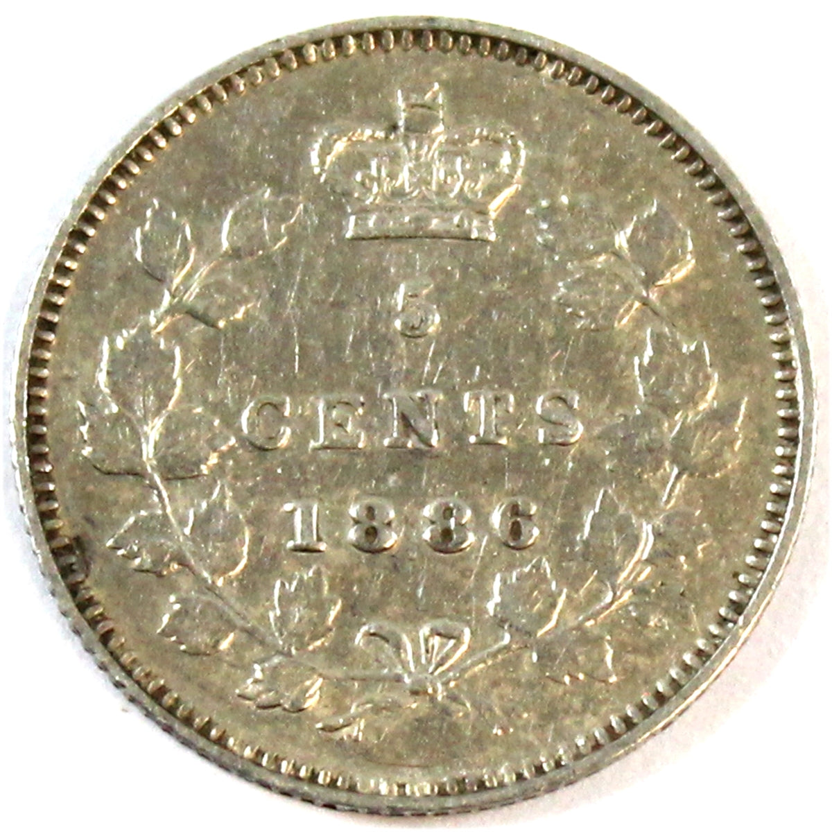 1886 Large 6 Repunched 1 and 6 Canada 5-cents Extra Fine (EF40) $