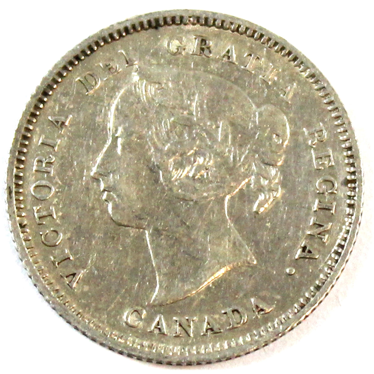 1886 Large 6 Repunched 1 and 6 Canada 5-cents Extra Fine (EF40) $