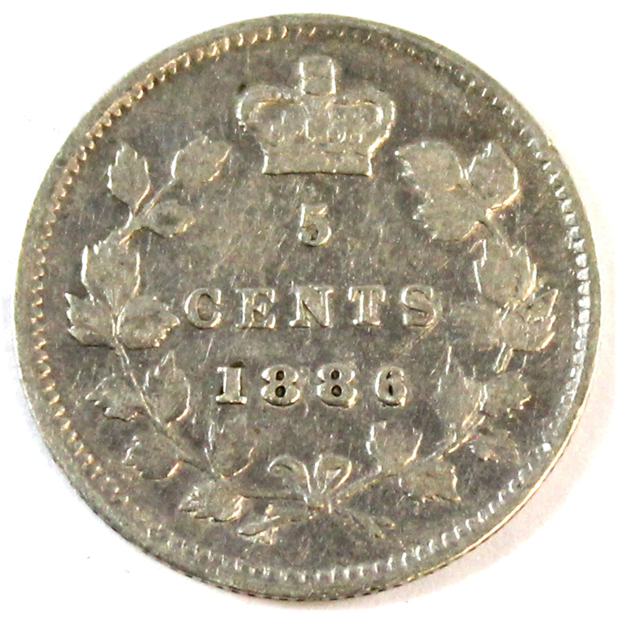 1886 Small 6 Repunched 1, 8, 6 Canada 5-cents Very Fine (VF20) $