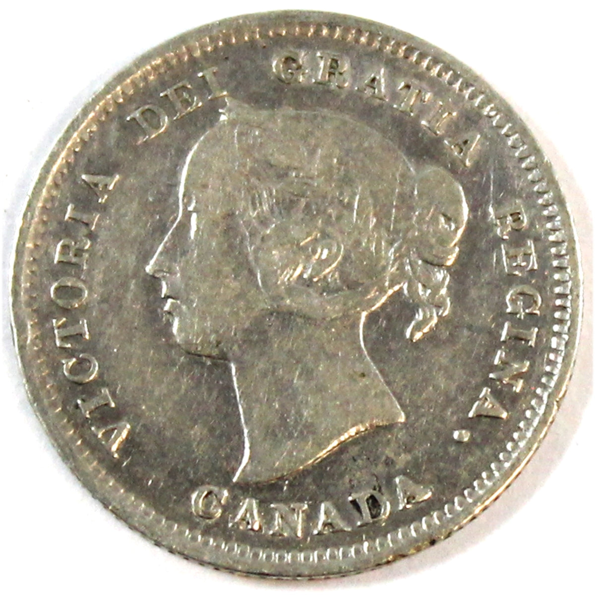 1886 Small 6 Repunched 1, 8, 6 Canada 5-cents Very Fine (VF20) $