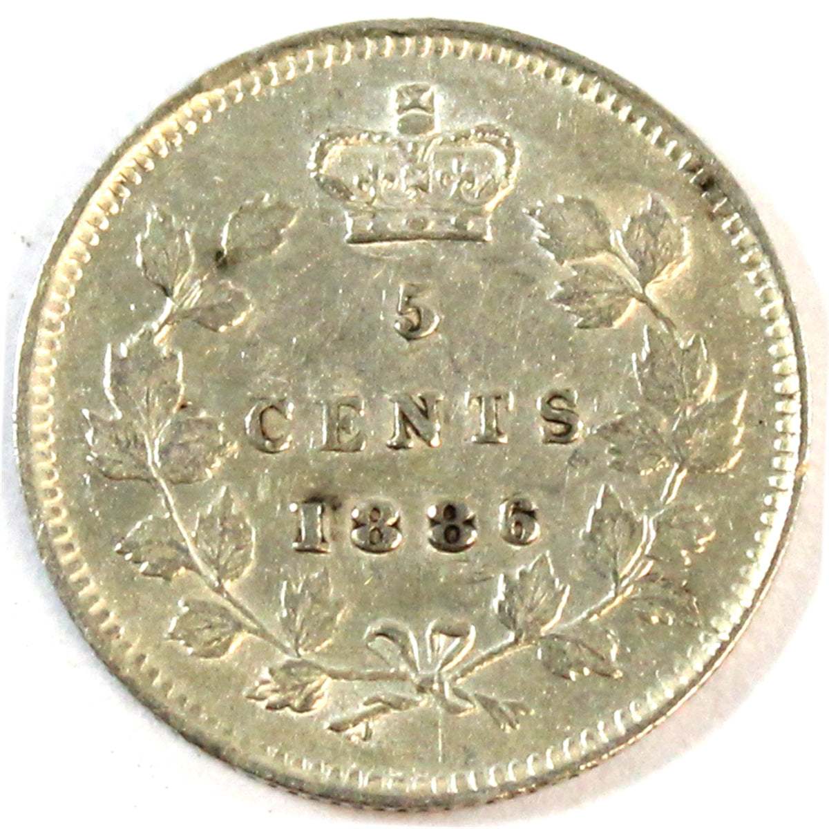 1886 Small 6 Canada 5-cents Almost Uncirculated (AU50) $