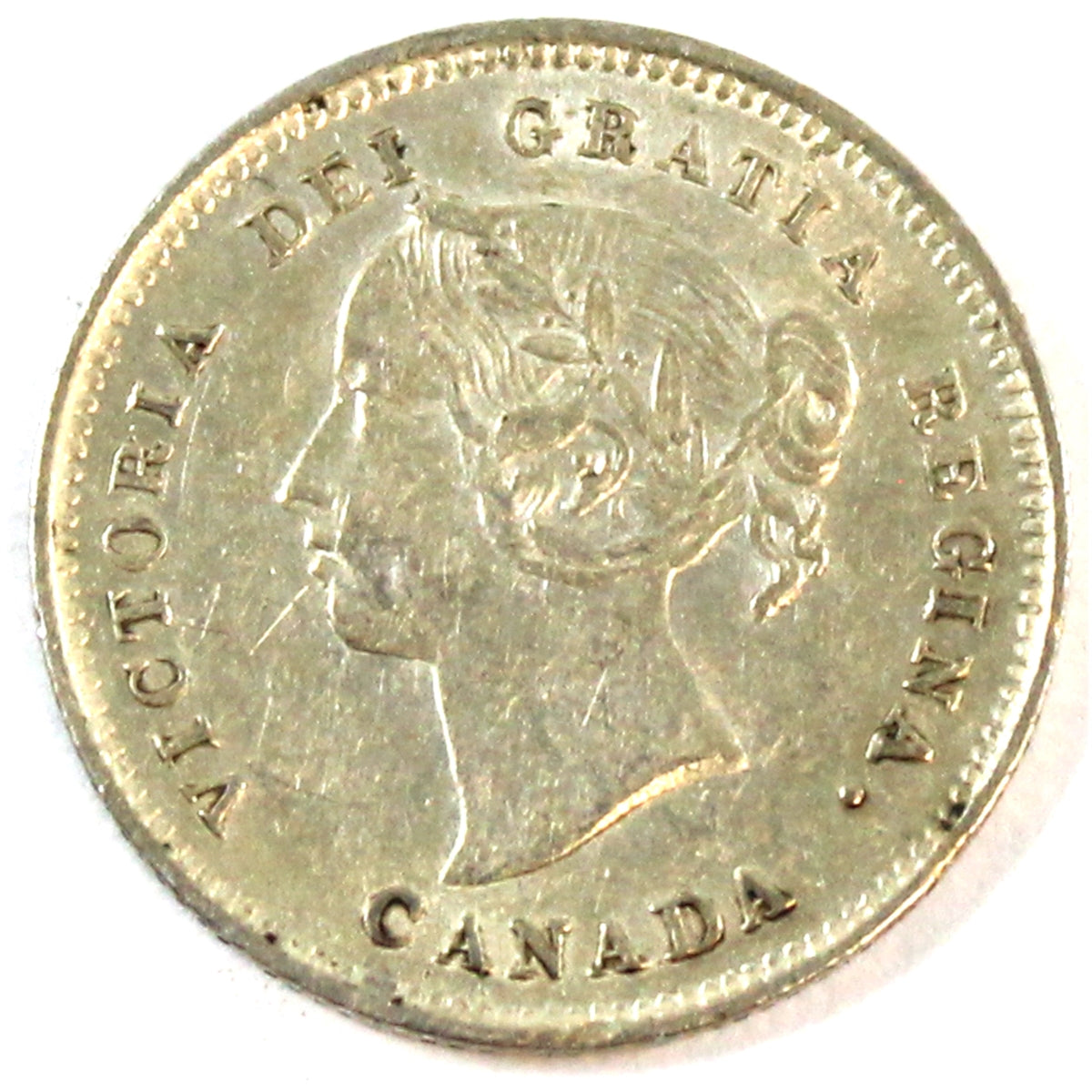 1886 Small 6 Canada 5-cents Almost Uncirculated (AU50) $