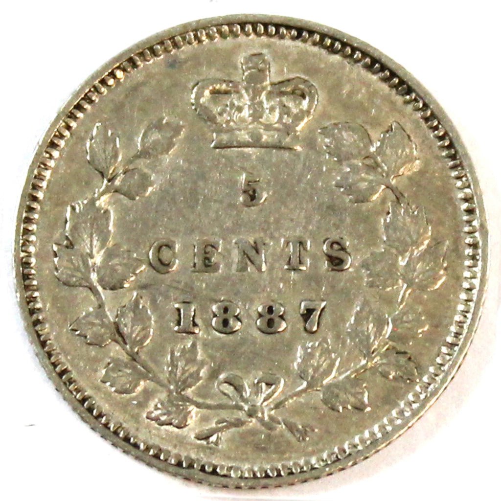 1887 Canada 5-cents Extra Fine (EF40) $