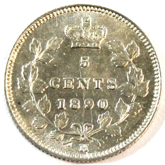 1890H Canada 5-cents UNC+ (MS62) $