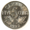1922 Far Rim Canada 5-cents Brilliant Uncirculated (MS63) $
