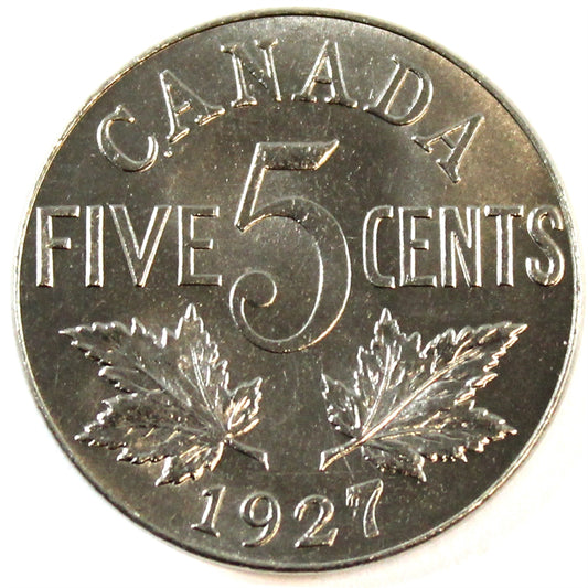 1927 Canada 5-cents Choice Brilliant Uncirculated (MS-64) $