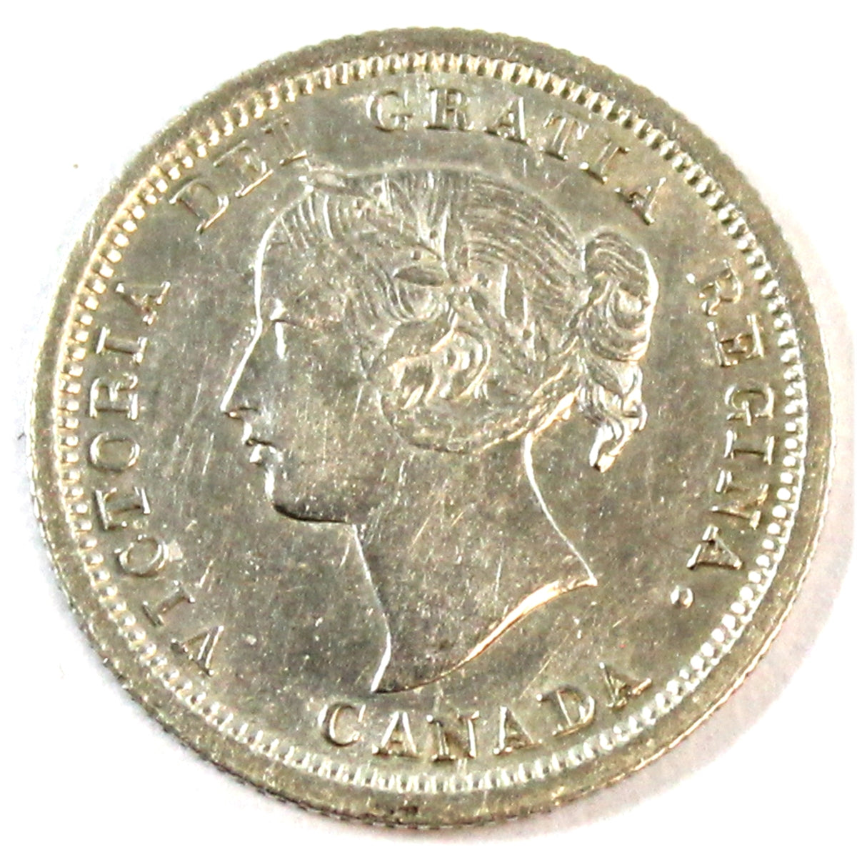 1858 Small Date Canada 5-cents EF-AU (EF45) $