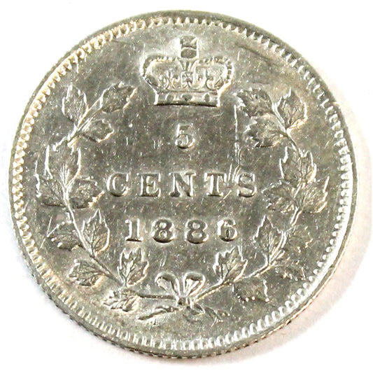 1886 Small 6 Canada 5-cents EF-AU (EF45) $