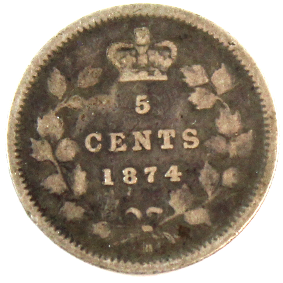 1874H Plain 4 Canada 5-cents Very Good (VG8)