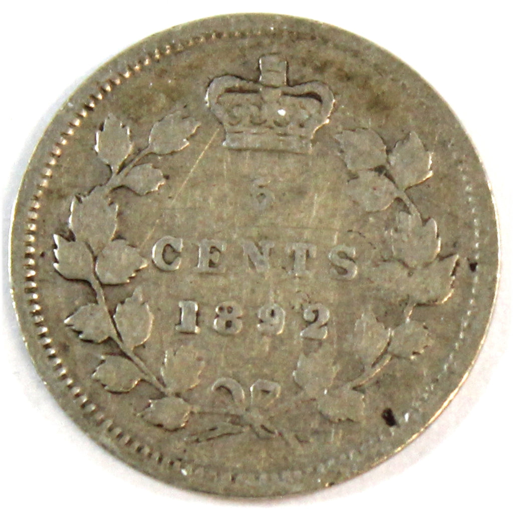 1892 Canada 5-cents Very Good (VG8)