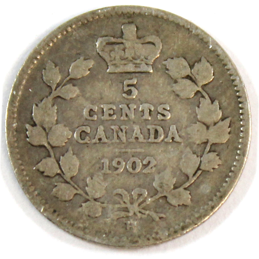 1902H Large H Canada 5-cents Good (G4)