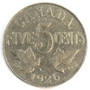 1926 Far 6 Canada 5-cents Very Good (VG8) $
