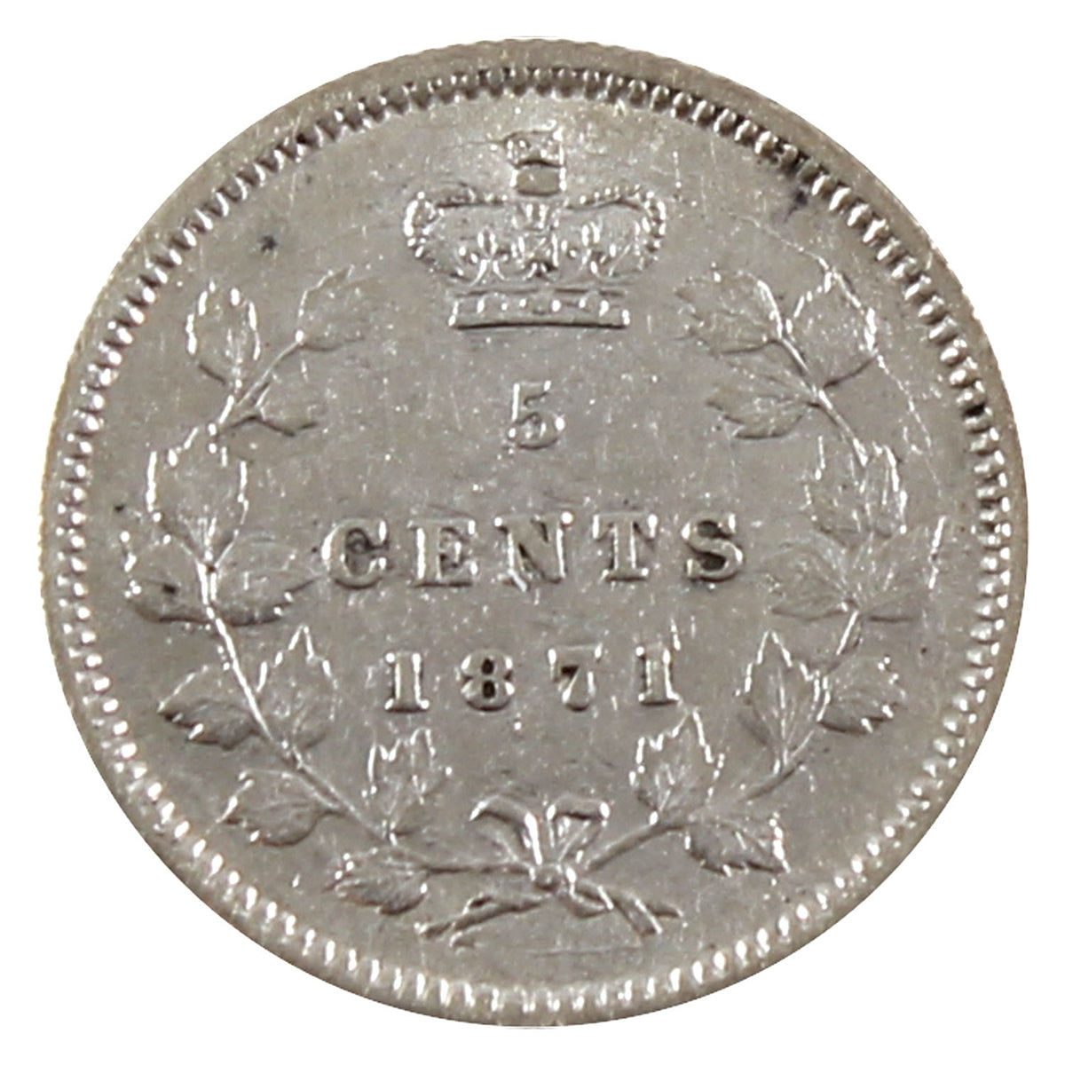 1871 Canada 5-cents Almost Uncirculated (AU50) $