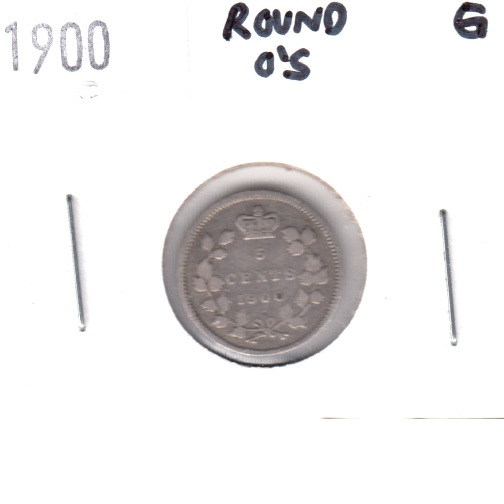 1900 Round 0's Canada 5-cents Good (G4)