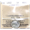 1902 Canada 5-cents ICCS Certified MS62