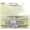 1911 Canada 5-cents ICCS Certified MS63