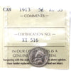 1913 Canada 5-cents ICCS Certified AU55