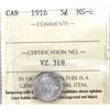 1916 Canada 5-cents ICCS Certified MS60