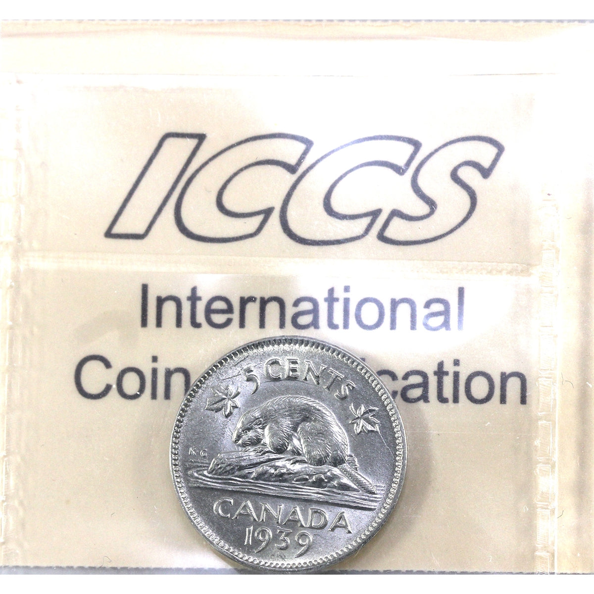 1939 Canada 5-cents ICCS Certified AU55