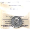 1942 Nickel Canada 5-cents ICCS Certified AU55