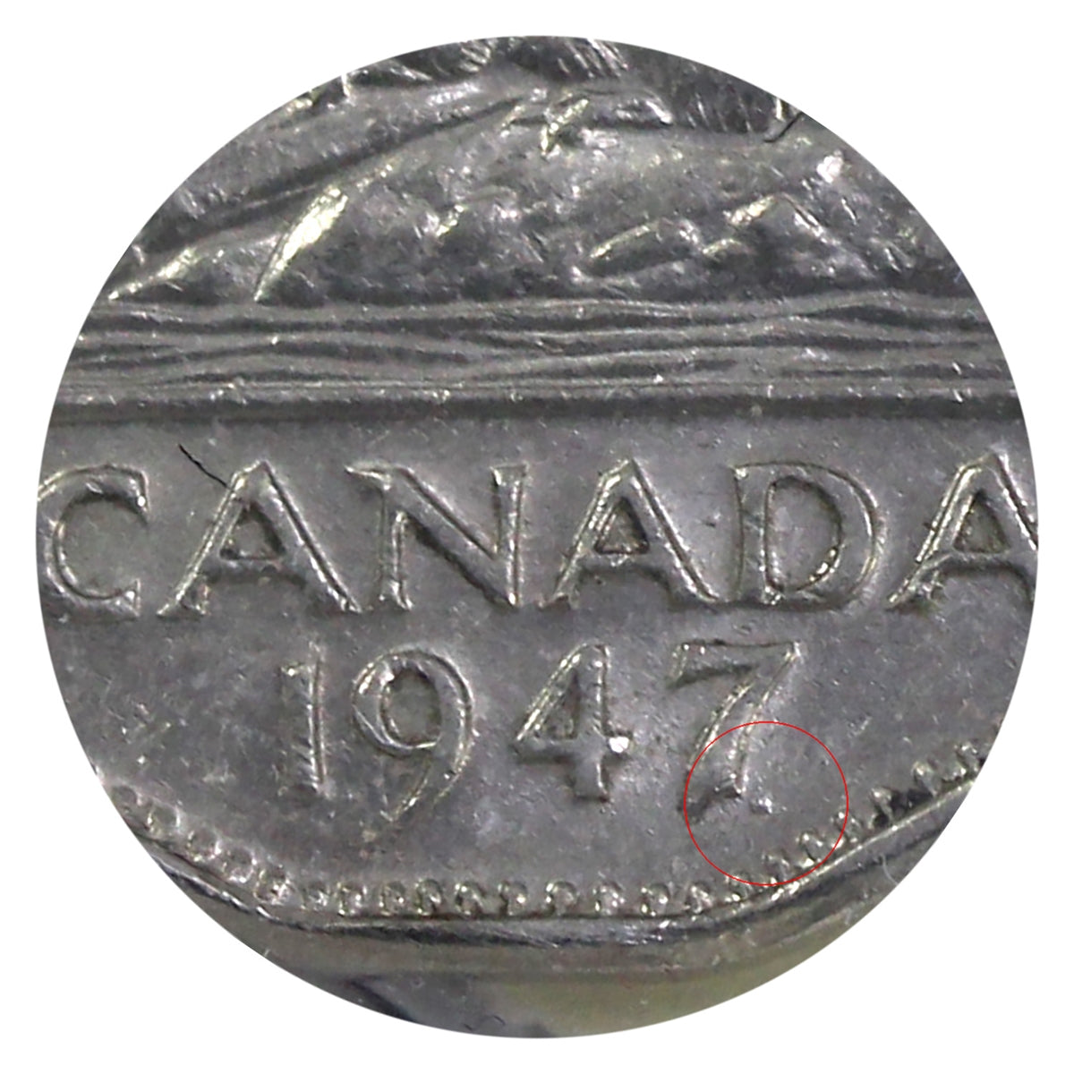1947 Dot Canada 5-cents ICCS Certified EF45
