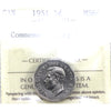 1951 Commemorative (Refinery), 1/2 Moon Canada 5-cents ICCS Certified MS64