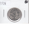 1924 Canada 5-cents Brilliant Uncirculated (MS-63) $