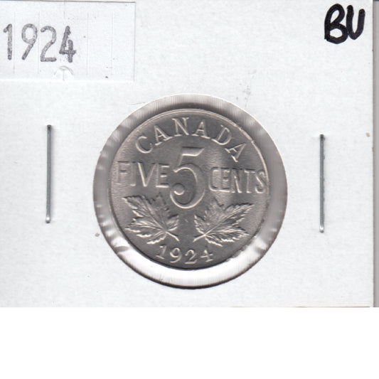1924 Canada 5-cents Brilliant Uncirculated (MS-63) $