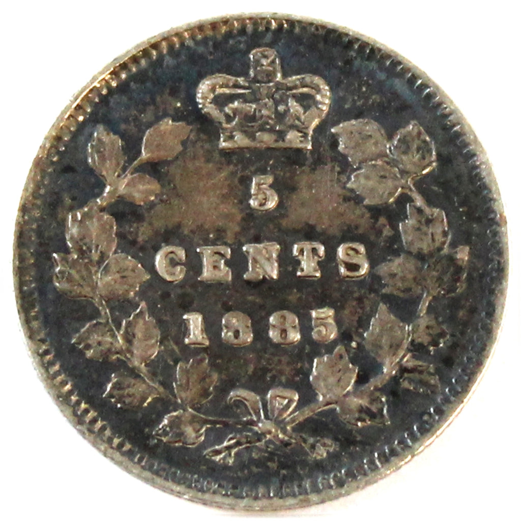 1885 Large 5 Canada 5-cents Extra Fine (EF40) $