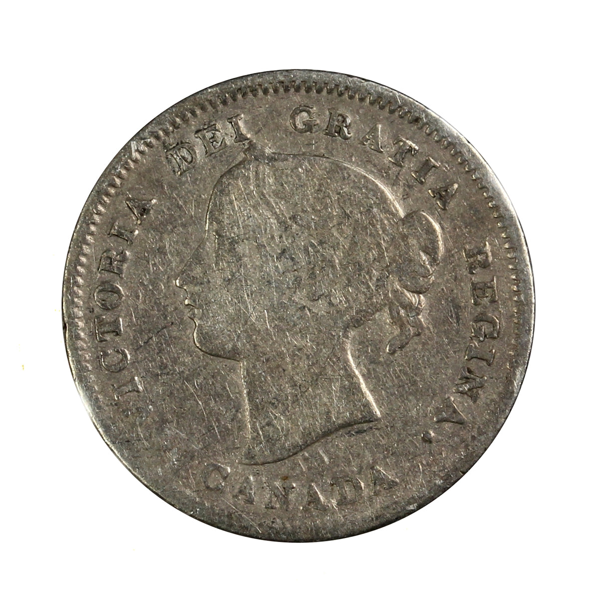 1900 Round O Canada 5-cents Very Good (VG8)
