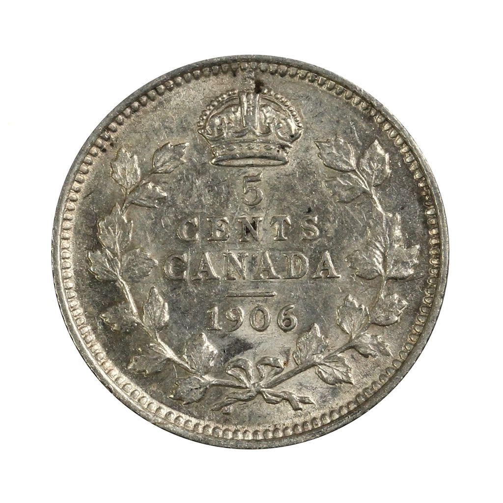 1906 Canada 5-cents Almost Uncirculated (AU50) $